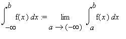 Int(f(x),x = -infinity .. b) := limit(Int(f(x),x = ...