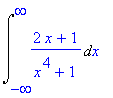 Int((2*x+1)/(x^4+1),x = -infinity .. infinity)