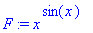 F := x^sin(x)