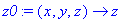 z0 := proc (x, y, z) options operator, arrow; z end...