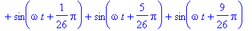 s1 := cos(omega*t+2/13*Pi)+cos(omega*t+4/13*Pi)+cos...