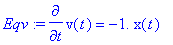 Eqv := diff(v(t),t) = -1.*x(t)