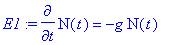 E1 := diff(N(t),t) = -g*N(t)