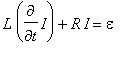 L*diff(I,t)+R*I = epsilon