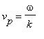 v[p] = omega/k