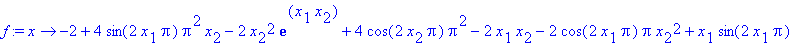 f := proc (x) options operator, arrow; -2+4*sin(2*x...