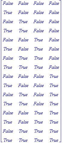 matrix([[False, False, False, False], [True, False,...