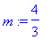 m := 4/3
