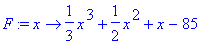 F := proc (x) options operator, arrow; 1/3*x^3+1/2*...