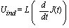 U[ind] = L*(diff(J(t), t))