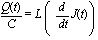 Q(t)/C = L*(diff(J(t), t))