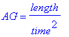 AG = length/time^2