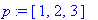 p := vector([1, 2, 3])
