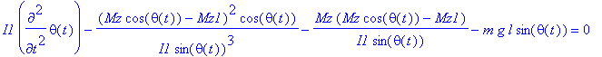 I1*diff(theta(t),`$`(t,2))-1/I1*(Mz*cos(theta(t))-M...