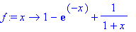 f := proc (x) options operator, arrow; 1-exp(-x)+1/...