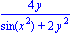 4*y/(sin(x^2)+2*y^2)