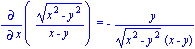 Diff((x^2-y^2)^(1/2)/(x-y), x) = -y/((x^2-y^2)^(1/2)*(x-y))
