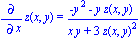 diff(z(x, y), x) = (-y^2-y*z(x, y))/(x*y+3*z(x, y)^2)