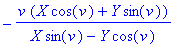 -v*(X*cos(v)+Y*sin(v))/(X*sin(v)-Y*cos(v))