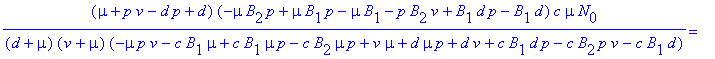 (mu+p*v-d*p+d)*(-mu*B[2]*p+mu*B[1]*p-mu*B[1]-p*B[2]...