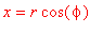 x = r*cos(phi)
