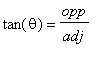 tan(theta) = opp/adj