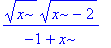 x^(1/2)*(x-2)^(1/2)/(-1+x)