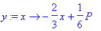 y := proc (x) options operator, arrow; -2/3*x+1/6*P...