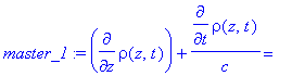 master_1 := diff(rho(z,t),z)+diff(rho(z,t),t)/c = -2*Pi*N*z_abs*d*sin(psi(t))*omega/c+alpha*rho(z,t)-gam*rho(z,t)+tf^2*diff(rho(z,t),`$`(t,2))+k_2*diff(rho(z,t),`$`(t,2))*I+sigma*rho(z,t)^2*conjugate(r...