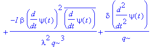 master_4 := -2*Pi*N*z_abs*d*sin(psi(t))*omega/c+alpha*diff(psi(t),t)/q-gam*diff(psi(t),t)/q+tf^2*diff(psi(t),`$`(t,3))/q+k_2*diff(psi(t),`$`(t,3))*I/q+sigma*diff(psi(t),t)^2*conjugate(diff(psi(t),t))/(...