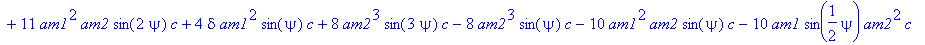 f7 := -32*sin(psi)*Pi*N*d*omega*tf*q*z_abs+8*delta*am2^2*sin(2*psi)*c+12*delta*am1*am2*sin(3/2*psi)*c-4*delta*am1*am2*sin(1/2*psi)*c-16*gam*am2*sin(psi)*c-16*gam*am1*sin(1/2*psi)*c+16*alpha*am2*sin(psi...
