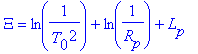 Xi = ln(1/(T[0]^2))+ln(1/R[p])+L[p]