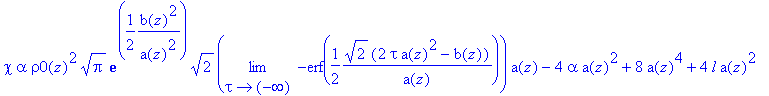 sol := {w = -chi*alpha*rho0(z)^2*exp(1/2*b(z)^2/(a(z)^2))-2*delta*a(z)^2-4*b(z)*a(z)^2, v = 1/2*(M-4*a(z)^4)/a(z), u = -1/4*rho0(z)*(chi*alpha*rho0(z)^2*sqrt(Pi)*exp(1/2*b(z)^2/(a(z)^2))*sqrt(2)*limit(...
