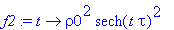 f2 := proc (t) options operator, arrow; rho0^2*sech(t*tau)^2 end proc