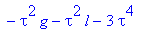 eq := (tau^2*alpha-tau^2*g-tau^2*l+alpha*rho0^4*chi^2-g*rho0^4+tau^4)*cosh(2*t*tau)+(-chi*alpha*rho0^2*tau+g*rho0^2*tau-delta*tau^3)*sinh(2*t*tau)-alpha*rho0^4*chi^2+tau^2*alpha+g*rho0^4-tau^2*g-tau^2*...
