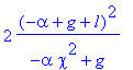 2*(-alpha+g+l)^2/(-alpha*chi^2+g)