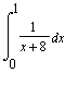 Int(1/(x+8),x = 0 .. 1)