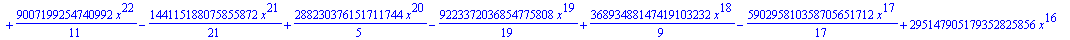 antideriv := -166153499473114484112975882535043072*x+1/40*x^40-8589934592/29*x^29-549755813888/27*x^27+17179869184/7*x^28-32768/35*x^35-2097152/33*x^33+131072/17*x^34+524288*x^32+536870912/15*x^30-1342...