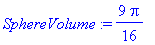 SphereVolume := 9/16*Pi