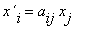 `x`[i] = a[ij]*x[j]