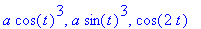a*cos(t)^3, a*sin(t)^3, cos(2*t)