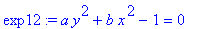 exp12 := a*y^2+b*x^2-1 = 0