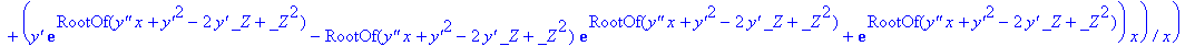 ode8 := y = x*ln((-x*`y'`*exp(RootOf(`y''`*x+`y'`^2-2*`y'`*_Z+_Z^2))+x*RootOf(`y''`*x+`y'`^2-2*`y'`*_Z+_Z^2)*exp(RootOf(`y''`*x+`y'`^2-2*`y'`*_Z+_Z^2))+(`y'`*exp(RootOf(`y''`*x+`y'`^2-2*`y'`*_Z+_Z^2))-...