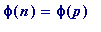 phi(n) = phi(p)