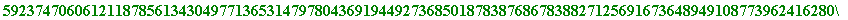 354011260283159548761403020847710190905720457568009872235336991870961834237078919195964322501922896615395923747060612118785613430497713653147978043691944927368501878387686783882712569167364894910877396...