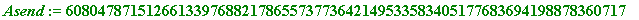 Asend := 6080478715126613397688217865573773642149533583405177683694198878360717