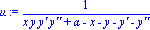 mu := 1/(x*y*`y'`*`y''`+alpha-x-y-`y'`-`y''`)