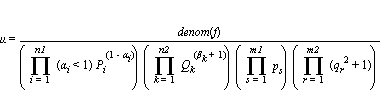 mu = denom(f)/((product((alpha[i] < 1)*P[i]^(1-alpha[i]), i = 1 .. n1))*(product(Q[k]^(beta[k]+1), k = 1 .. n2))*(product(p[s], s = 1 .. m1))*(product(q[r]^2+1, r = 1 .. m2)))