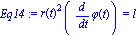 Eq14 := r(t)^2*(diff(phi(t), t)) = l