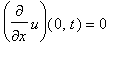 diff(u,x)(0,t) = 0